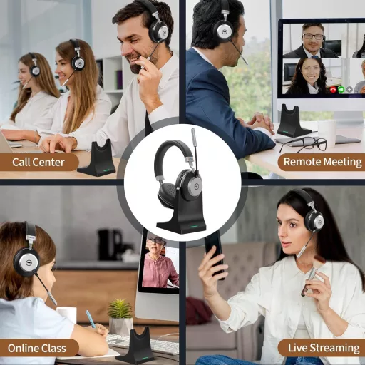 Wantek Wireless Bluetooth Headset Zajszűrő Mikrofonnal 45h Akkumulátor IPX4 Vízálló