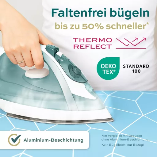 Husă de călcat Timbley 120x40 cm, termoreflectorizantă, căptușită, Oeko-Tex