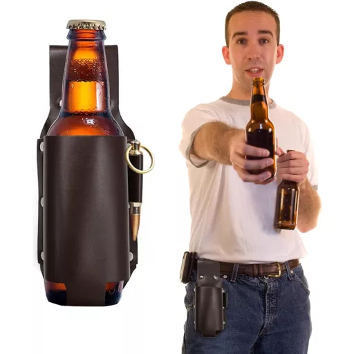 Centură pentru bere LINGJIA, suport de sticle pentru exterior, cadou pentru pasionații de bere.