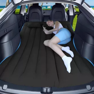   AGEMANY Nafukovací matrac do auta - 195x130 cm Čierny kempingový matrac pre SUV Model Y, na zadné sedadlo, nosnosť 300 kg Skladací nafukovací matrac na cestovanie
