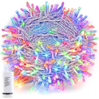   Joomer 20m 200 LED Karácsonyi Fényfüzér Színes Kültéri Vízálló Dekoráció Elemmel