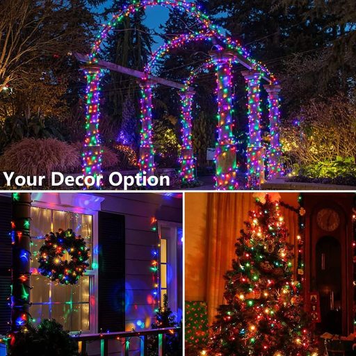 Joomer 20m 200 LED Karácsonyi Fényfüzér Színes Kültéri Vízálló Dekoráció Elemmel