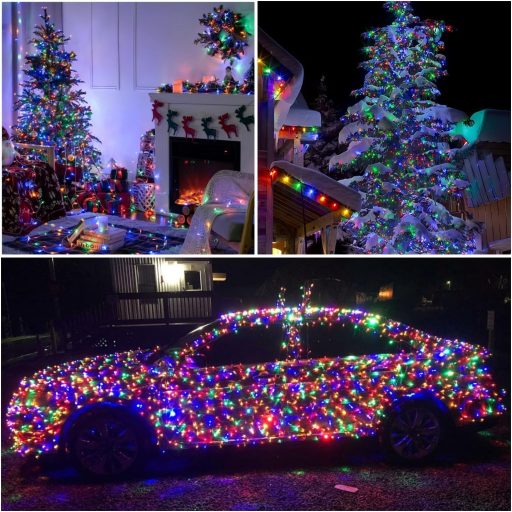 Joomer 20m 200 LED Karácsonyi Fényfüzér Színes Kültéri Vízálló Dekoráció Elemmel