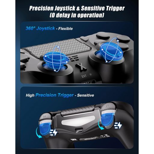 RUIZHI Wireless PS4 Kontroller - Playstation 4 Gamepad PC Kompatibilis Turbo Vibráció Gyro Szenzorokkal