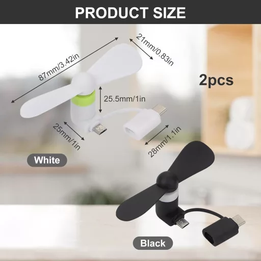 SEMINISMAR Mini USB Ventilátor Telefonhoz, Hordozható Telefon Hűtő Android/Type-C