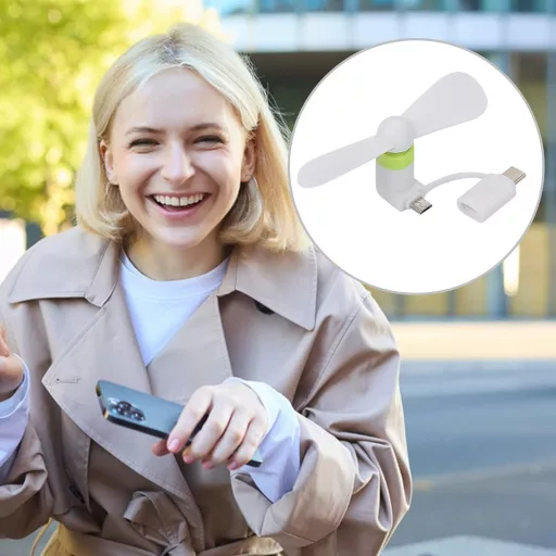 SEMINISMAR Mini USB Ventilátor Telefonhoz, Hordozható Telefon Hűtő Android/Type-C