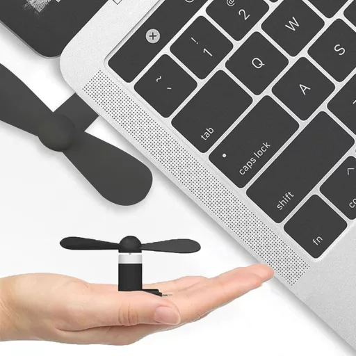 SEMINISMAR USB Type-C hordozható mini ventilátor 2db fekete
