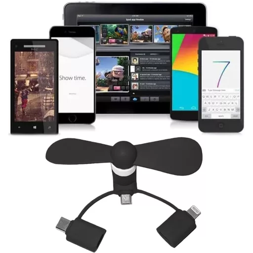 SEMINISMAR USB Type-C hordozható mini ventilátor 2db fekete