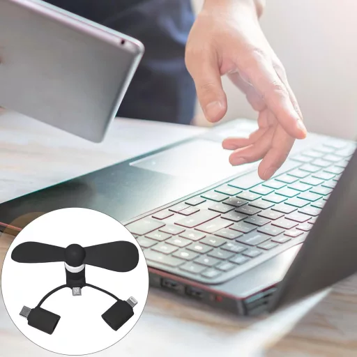SEMINISMAR USB Type-C hordozható mini ventilátor 2db fekete