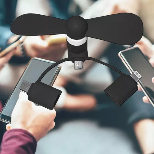SEMINISMAR USB Type-C hordozható mini ventilátor 2db fekete