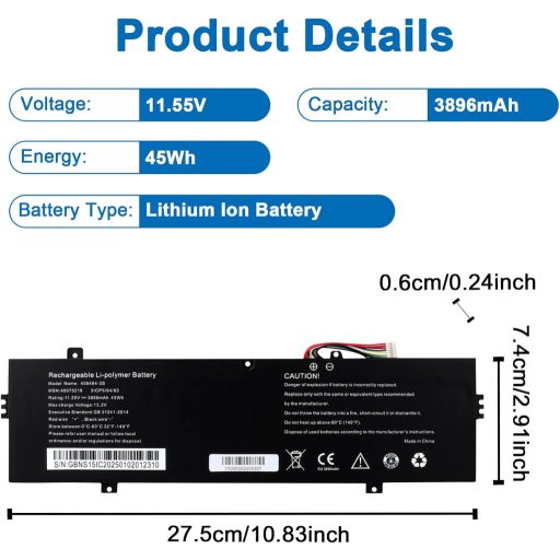 Baterie laptop Li-ion MXJFYY 11.55V 3896mAh pentru seria Medion E16401 E16402 E15303