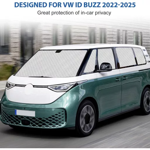 Sada tienidiel kswiown pre VW ID. Buzz 2022-2025, 10-dielna tepelná ochrana do auta s úložným vakom