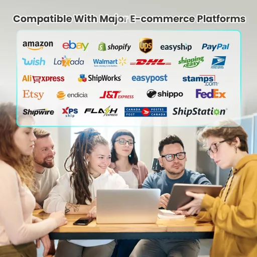 vretti Címkenyomtató WiFi és USB - 4x6 Hüvelykes Csomagcímke Nyomtató XXL Papírtartóval, 99,99% Szkennelési Pontosság, Amazon, Shopify, DHL,