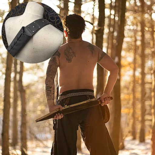 Kiuiom Állítható Bőr Kardtartó Hátpánt Katana Samurai Jelmezhez