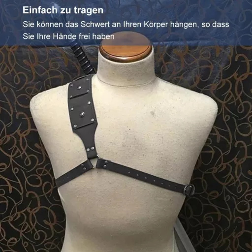 Kiuiom Curea ajustabilă din piele pentru sabie, spate, costum katana samurai