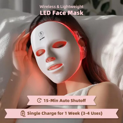 Day Wolf LED maska za lice 7 boja, bežična svjetlosna maska, punjiva njega kože