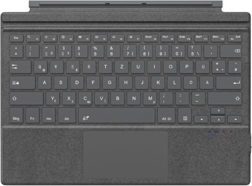 MoKo Bluetooth Érintőpados Billentyűzet Microsoft Surface Pro 7+/7/6/5/4/3 Készülékekhez - QWERTZ Kiosztás, Újratölthető Akkumulátor, Szürke