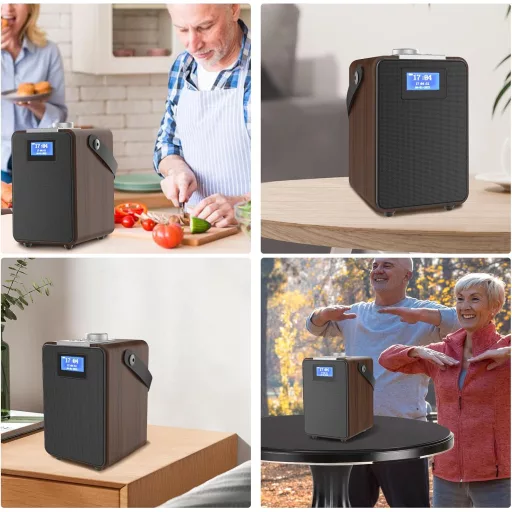 Rádio MONODEAL DAB+ s Bluetooth, duálny budík, nabíjateľné kuchynské rádio