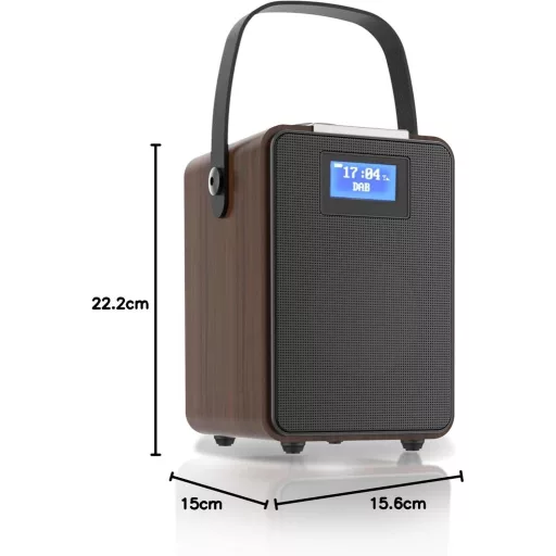 Rádio MONODEAL DAB+ s Bluetooth, duálny budík, nabíjateľné kuchynské rádio