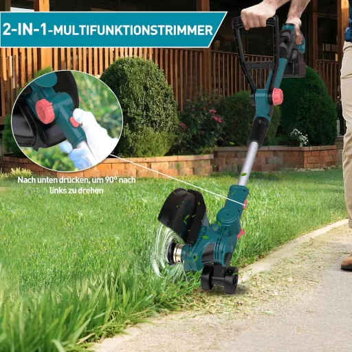 YEXLXLN Akkumulátoros Fűnyíró 4in1 Kefe Nélküli Fűkasza Makita Akkuhoz 9 Hüvelykes Vágásszélességgel
