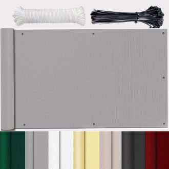   HUAXIQUE Balkónová zástena šedá 80x1000cm, ochrana proti vetru, 100% nepriehľadnosť