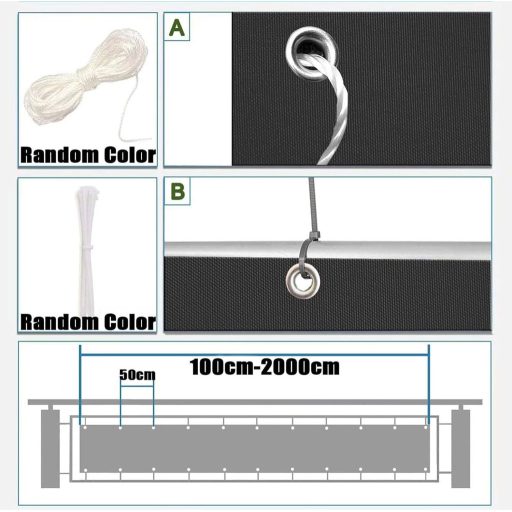 HUAXIQUE Balkonska privatnost siva 80x1000cm zaštita od vjetra 100% pokrivenost