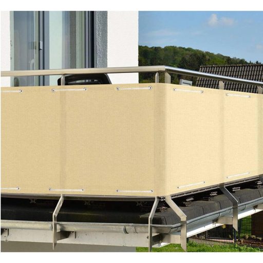 HUAXIQUE Balkonska privatnost siva 80x1000cm zaštita od vjetra 100% pokrivenost