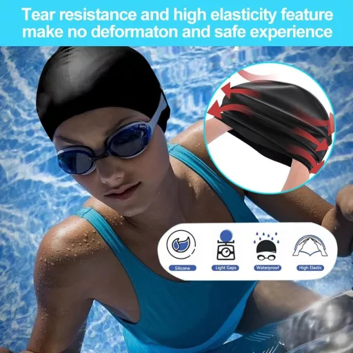 Comioke Unisex Silikonska Kapa za Plivanje - Fleksibilna, Meka i Izdržljiva Kapa za Plivanje za Muškarce i Žene