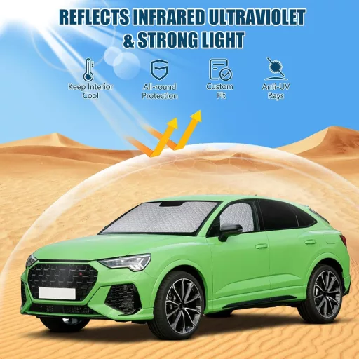 kswiown Audi Q3 F3 napellenző szett 3 részes, összecsukható hővédelem tárolóval