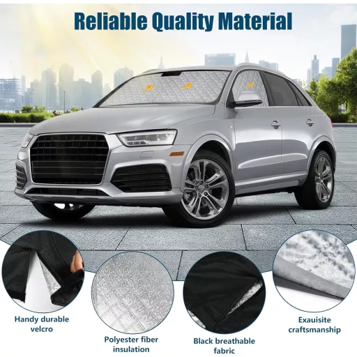 kswiown Audi Q3 F3 napellenző szett 3 részes, összecsukható hővédelem tárolóval