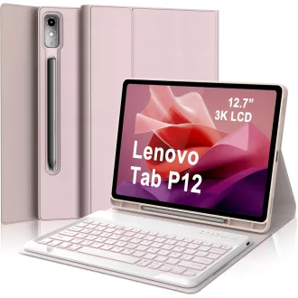   IVEOPPE Lenovo Tab P12 12,7" Billentyűzetes Tok AZERTY Hátérvilágítás
