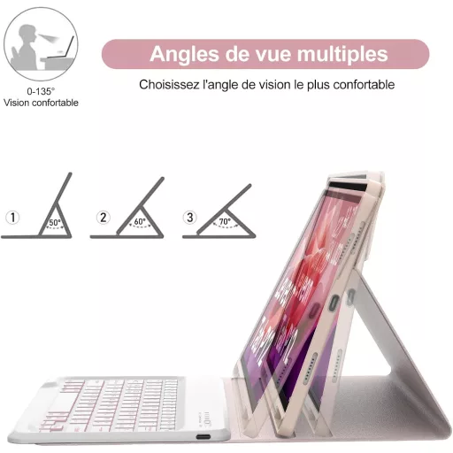 IVEOPPE Lenovo Tab P12 12,7" Billentyűzetes Tok AZERTY Hátérvilágítás