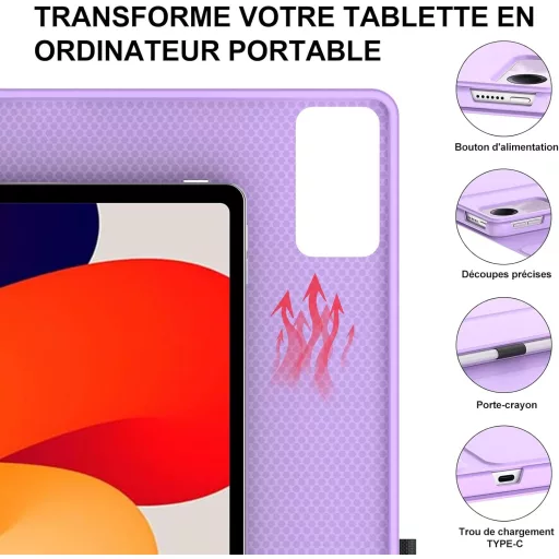 IVEOPPE Xiaomi Redmi Pad SE 11 Bluetooth Billentyűzet 7 Szín Világítás