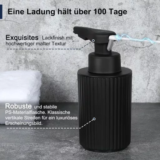 Phneems Automata Szappan Adagoló Érzékelős USB Fekete Fürdőszoba Konyha