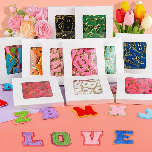 ASTARON 26 darabos öntapadós betű patch szett, hímzett ABC felvarró készlet vegyes színekben