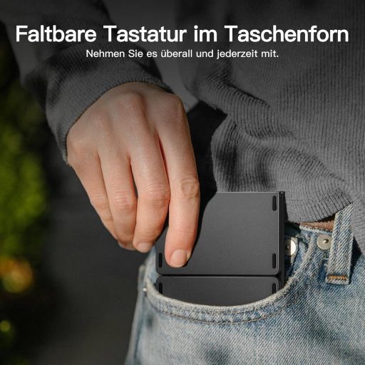 Tastatură Pliabilă Bluetooth Vobafe cu Touchpad, Mini Tastatură Wireless Portabilă QWERTZ