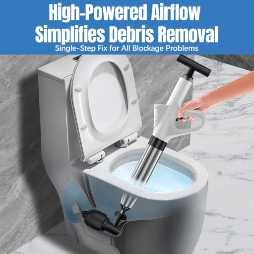 hzuisst Nyomásos WC Duguláselhárító 4 Fej + Kesztyű + Tartó