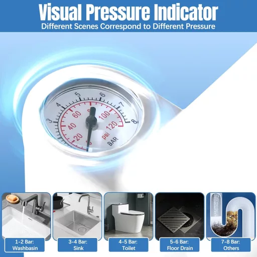 Desfundător WC cu presiune 4 Capete + Mănuși + Suport