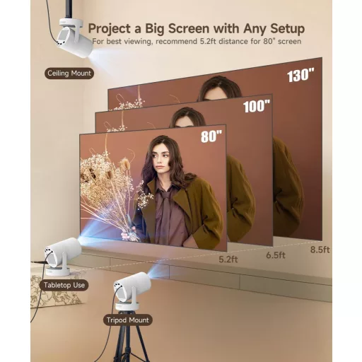 Magcubic 4K Mini Projektor Android 14, WiFi 6 5G, 260 ANSI, Autofókusz