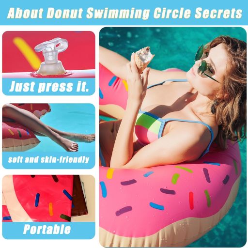 yayafunfun Fánk Úszógumi Szett Felnőtteknek és Tiniknek - 2 db Színes Fánk Alakú Úszókarika 70/90 cm, PVC Strandmatrac Medencéhez