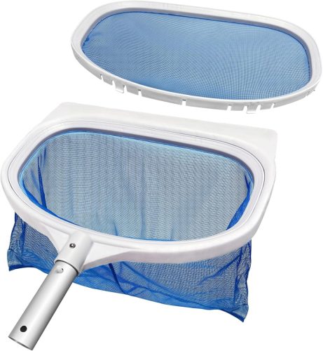 Bseical-451 Plasă pentru Piscine 2 în 1 - Cu Plasă Adâncă și Plată, Cap Interșanjabil, Plasă de Curățare Fină pentru Piscine, Frunze, Alge și Murdărie