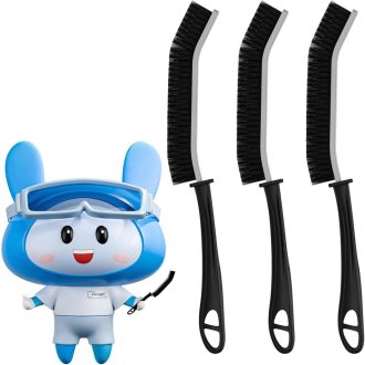   CLEANGOR Kemény Sörtés Fugázó Kefe Fürdőszoba Csempéhez - Ergonomikus Sarok és Repedés Tisztító 3db Fekete