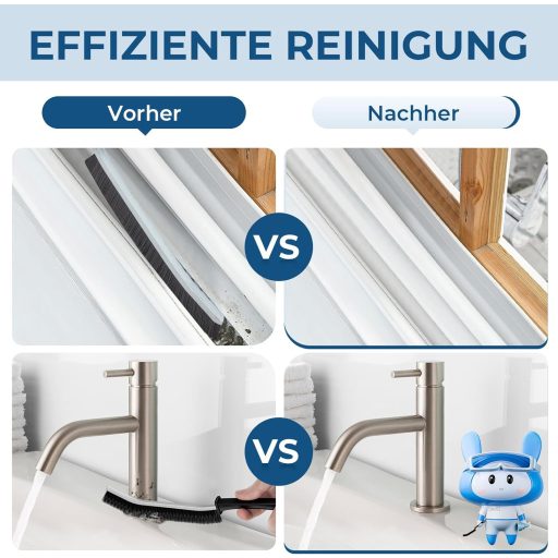 CLEANGOR Kemény Sörtés Fugázó Kefe Fürdőszoba Csempéhez - Ergonomikus Sarok és Repedés Tisztító 3db Fekete