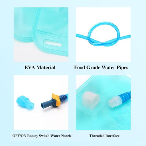 Mikiuly 2L Ivóvíztartály Hátizsákhoz - Kék Hidratáló Tasak Szívócsővel Túrázáshoz, Futáshoz, Kerékpározáshoz, Hegymászáshoz