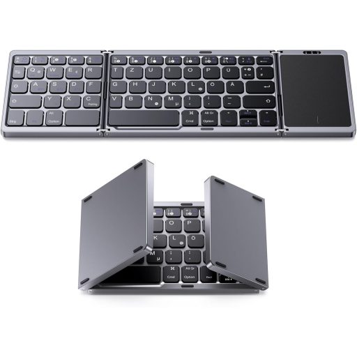 Tastatură pliabilă Bluetooth OMOTON cu touchpad, 3 canale, portabilă