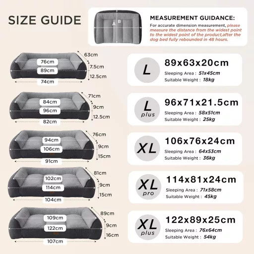 BEDSURE Ortopedický pelech pre psov 89x63cm pre stredné psy s pamäťovou penou sivý