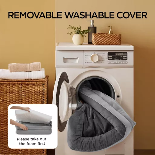 BEDSURE Ortopedický pelech pre psov 89x63cm pre stredné psy s pamäťovou penou sivý