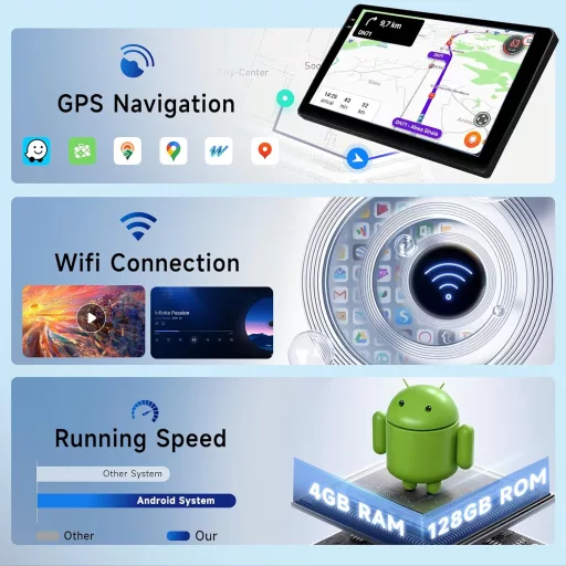 Hodozzy 9" Android autórádió Chrysler 300 2004-2011 GPS Carplay 4GB+128GB