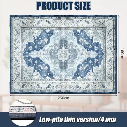 Covor DAJAVE 160x230 cm, cu fir scurt, antiderapant, gri, pentru living, dormitor, sufragerie