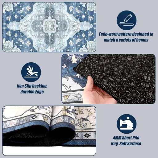 Covor DAJAVE 160x230 cm, cu fir scurt, antiderapant, gri, pentru living, dormitor, sufragerie